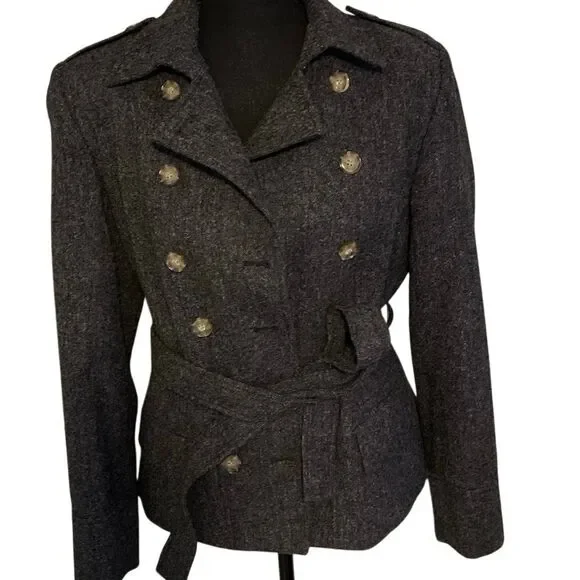 J. Peterman Women’s Wool Double Breasted Pea Coat - Picture 2 of 9
